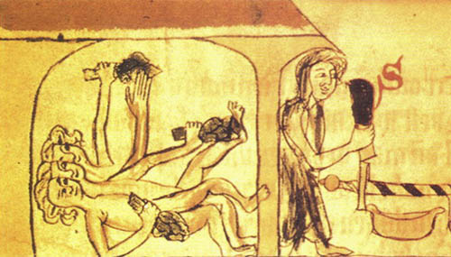 Középkori termálfürdő ábrázolása