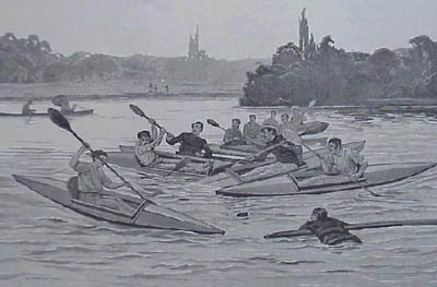 Water Polo” azaz vízi póló grafika 1884-ből