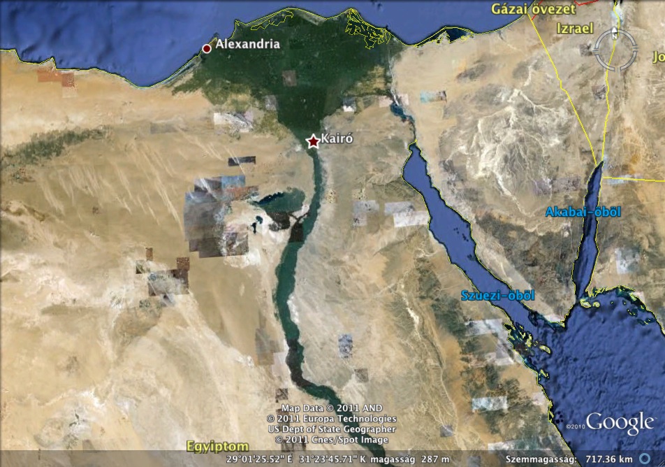 A Nílus galériaerdei zöld szalagként kísérik a folyót a sivatagon át Egyiptomban.